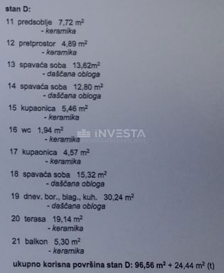 Okolica Poreča, stanovanje v 1. nadstropju novogradnje, 96 m2, pogled na morje
