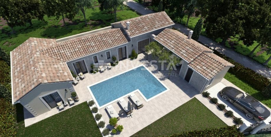 Okolica Tinjana, kamnita vila v izgradnji, 170 m2