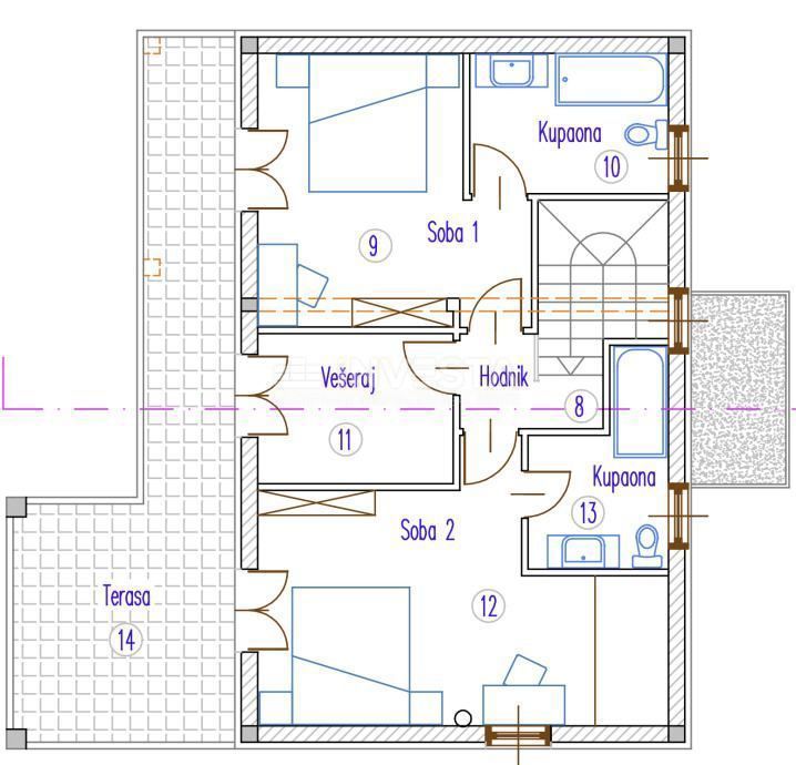 Okolica Vrsarja, vila v gradnji z bazenom, 144 m2, 3 ss