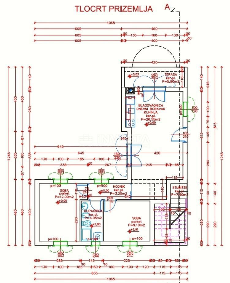 Medulin, samostojna hiša z 2 apartmajema, 200 m od morja