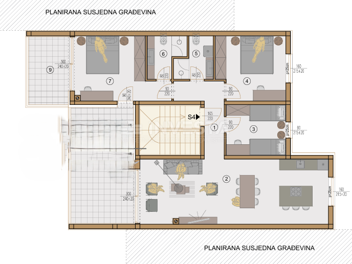 Valdebek - stanovanje v gradnji, penthouse, 3 spalnice, terasa, garaža