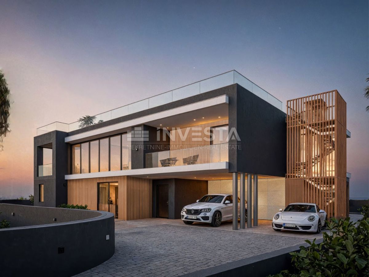 Medulin, impresivna vila ob morju z strešno teraso