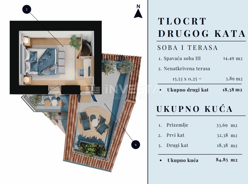 Ližnjan, hiša 85 m2 v fazi prenove
