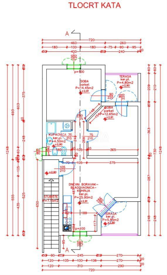 Medulin, stanovanje 72,22 m2 na vrhunski lokaciji, 2SS+DB, 200 m od morja
