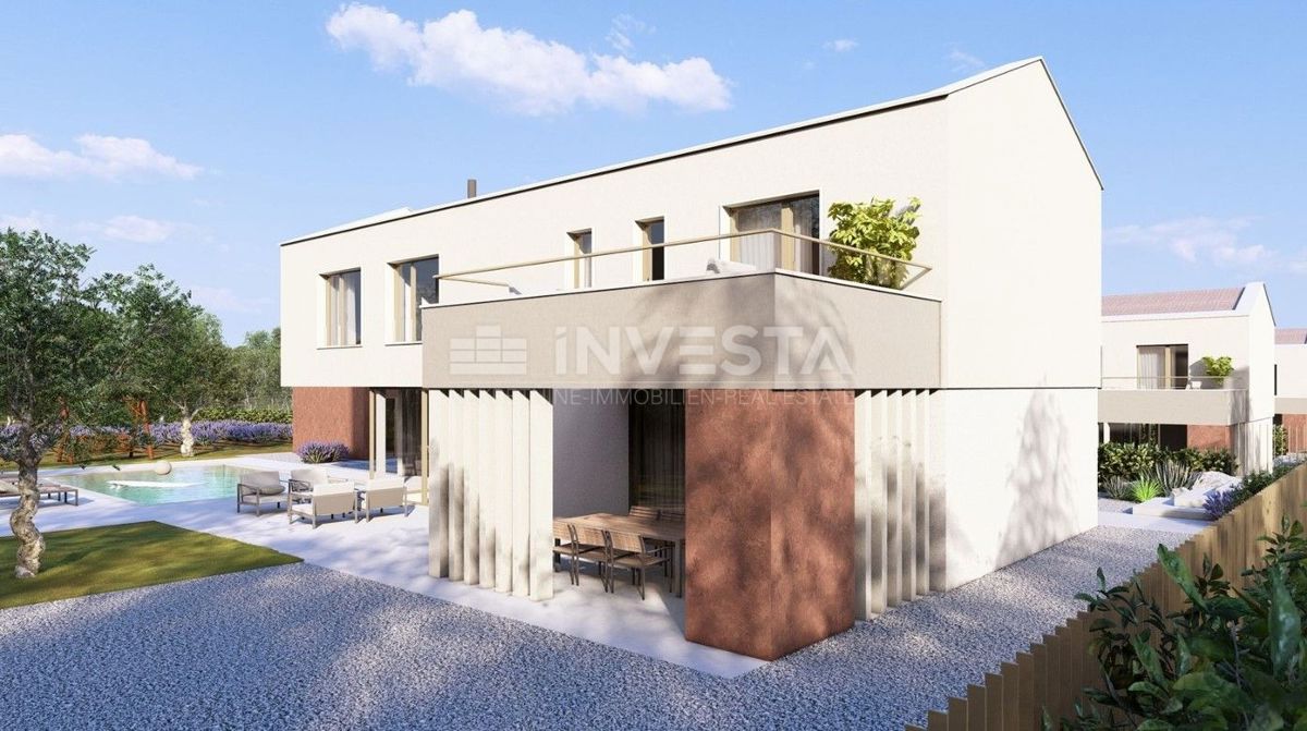 Okolica Labina, čudovita vila s bazenom in strešnim terasama