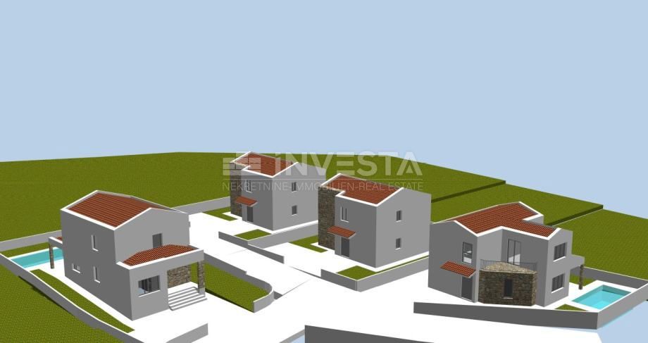 Vodnjan, okolica - pet gradbenih parcel z načrtom za gradnjo hiš