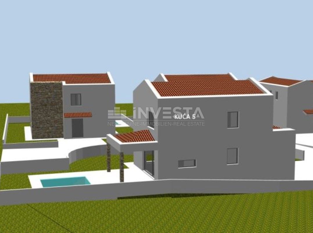 Vodnjan, okolica - pet gradbenih parcel z načrtom za gradnjo hiš