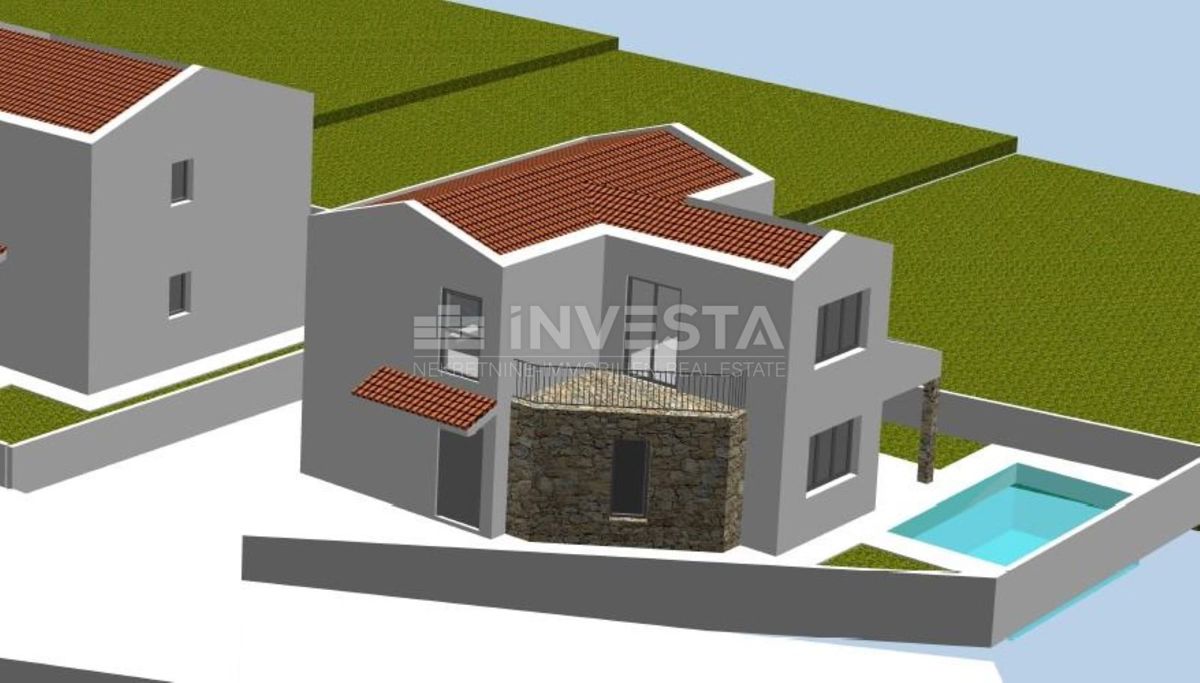 Vodnjan, okolica - pet gradbenih parcel z načrtom za gradnjo hiš