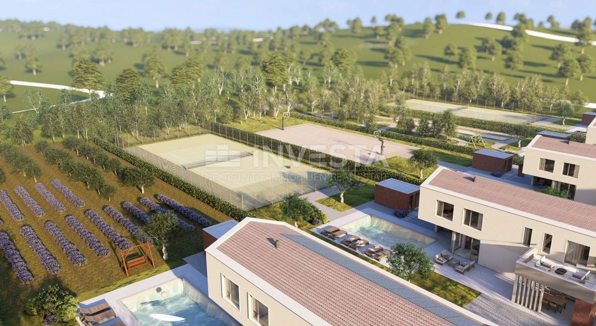 Okolica Labina, sodobna vila s bazenom in strešno teraso