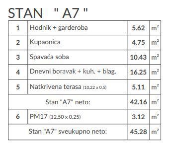 Okolica Pule, enosobno stanovanje v 1. nadstropju novogradnje, parkirišče