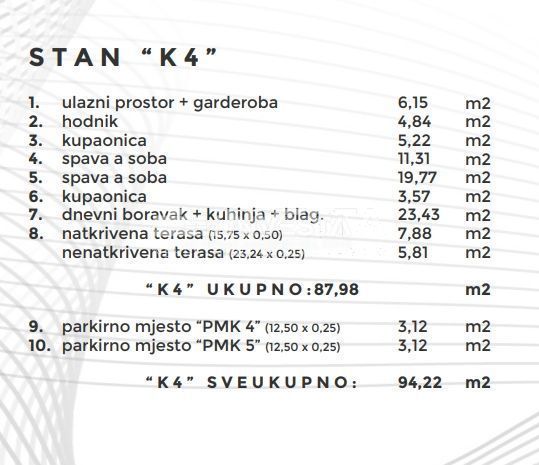 Pula, Štinjan, stanovanje v novogradnji na odlični lokaciji