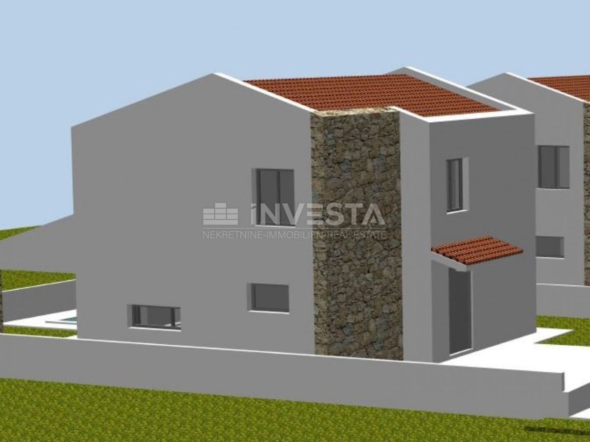 Vodnjan, zemljišče 323m² s projektom za gradnjo hiše 165m²