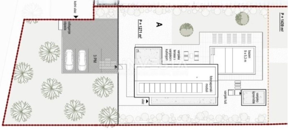 Občina Labin, moderna vila s bazenom na velikem zemljišču