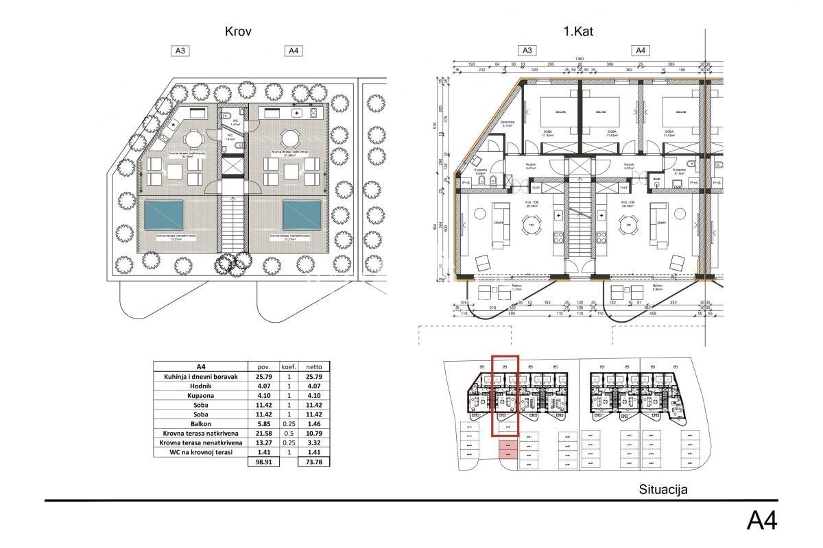 Apartmaji s strešno teraso in pogledom na morje - Tar