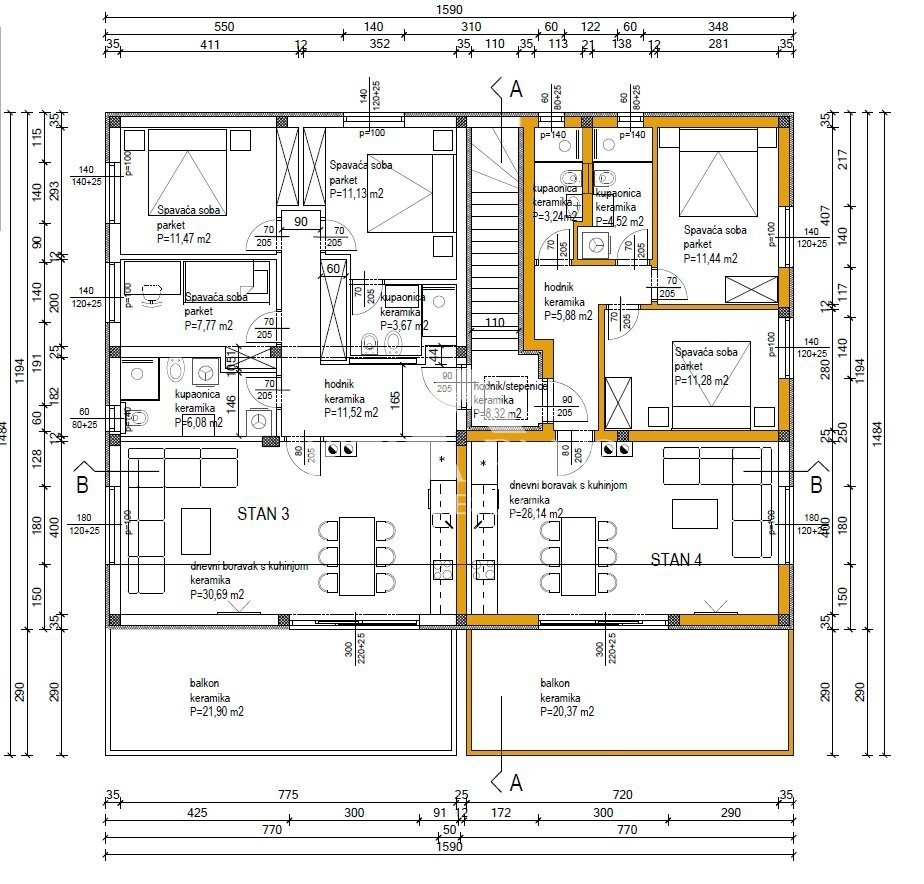Poreč - Predmestje - 2 km do centra, odlična lokacija! Stanovanje z dvema spalnicama, novogradnja!