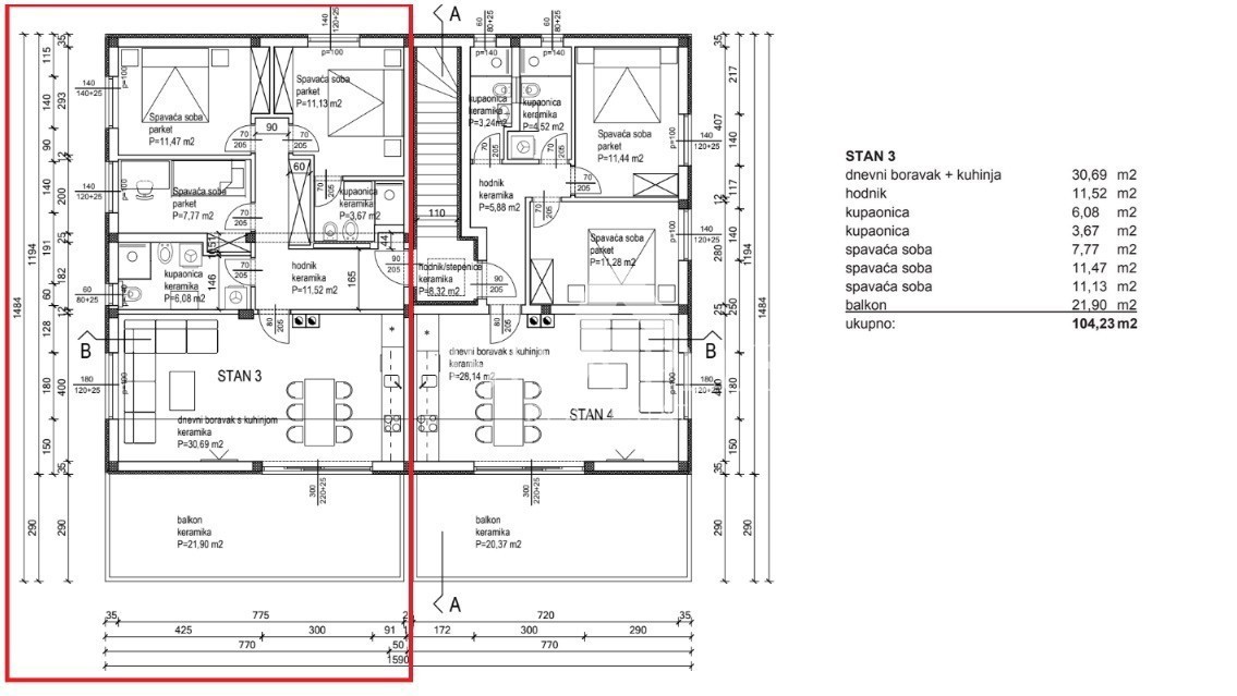 Poreč - predmestje, odlična lokacija! Stanovanje s tremi spalnicami, 2 km od mesta