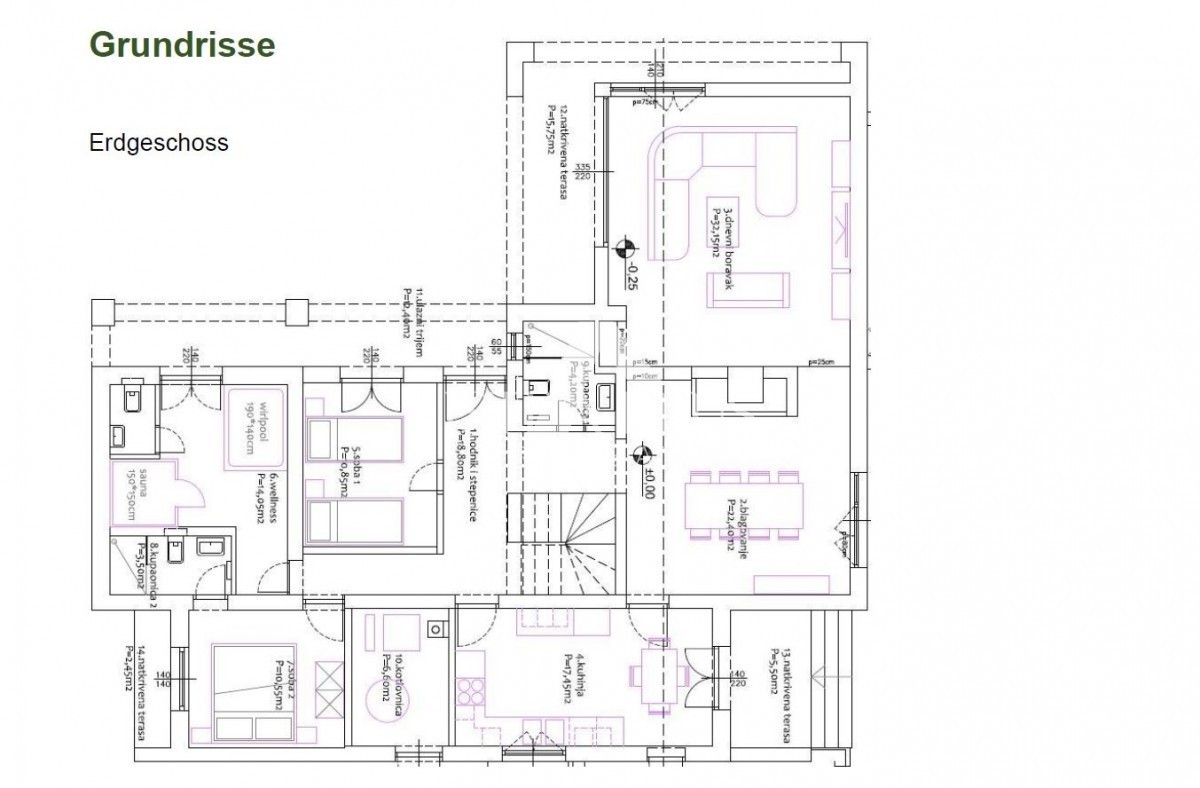 Vila z bazenom in wellnessom