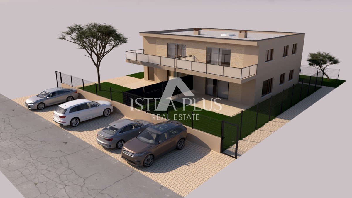 Poreč, predelna stena, odlična lokacija! Stanovanje z 2 spalnicama in zasebnim vrtom velikosti 95 m²