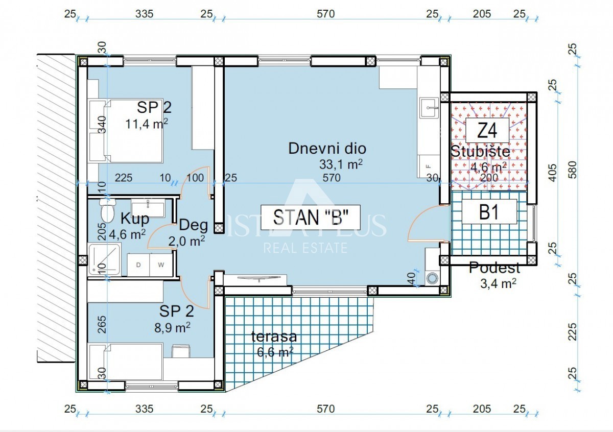 Istra, Poreč, moderno stanovanje 63 m2, 1. nadstropje, talno ogrevanje