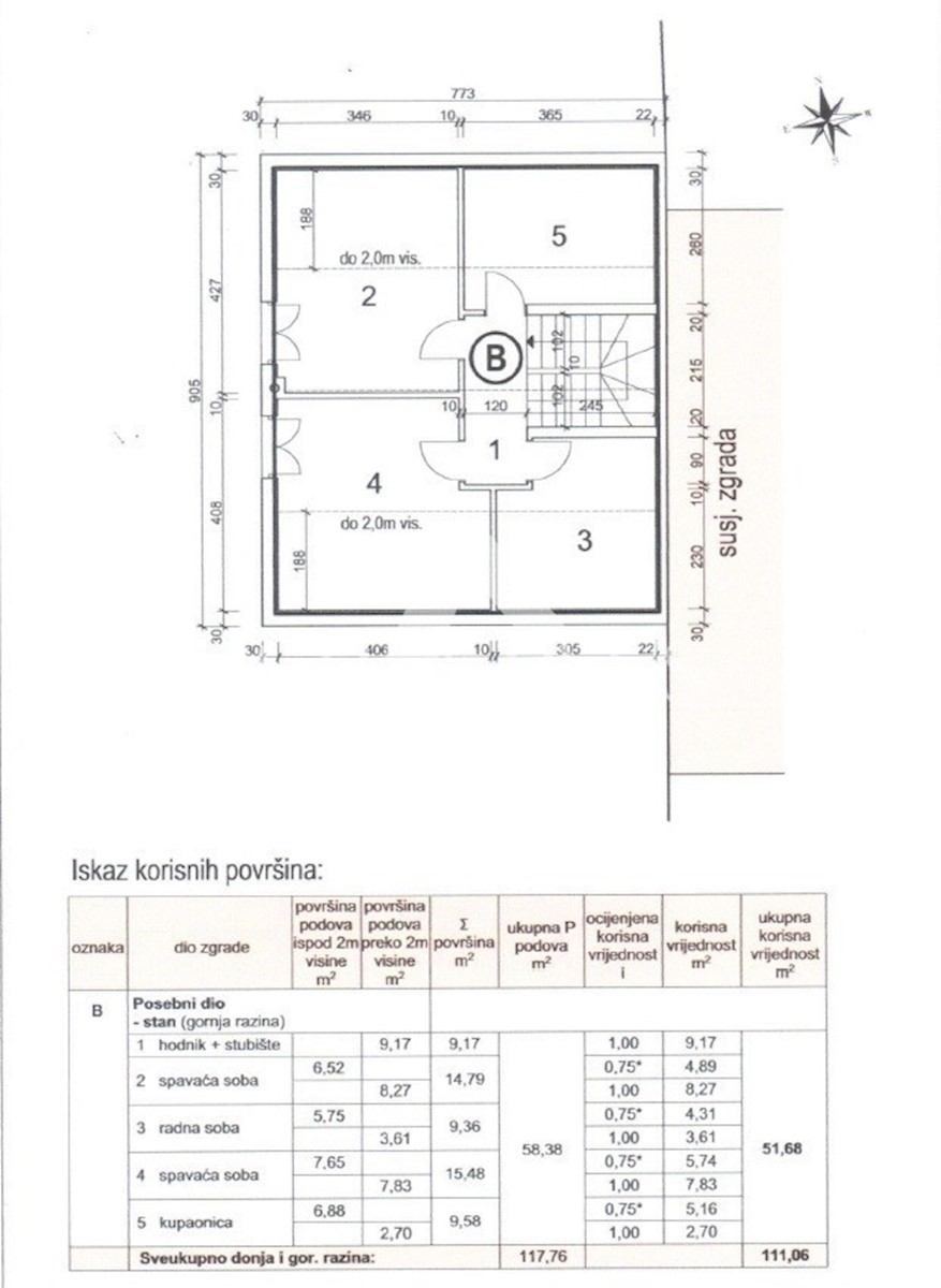 Apartma v dveh etažah v hiši z dvema apartmajema na odlični lokaciji v Poreču