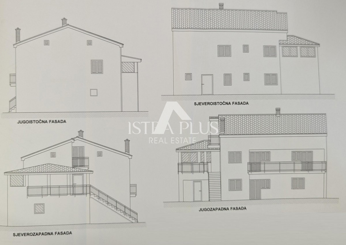 Prostorna samostojna hiša v bližini Poreča z dvema apartmajema