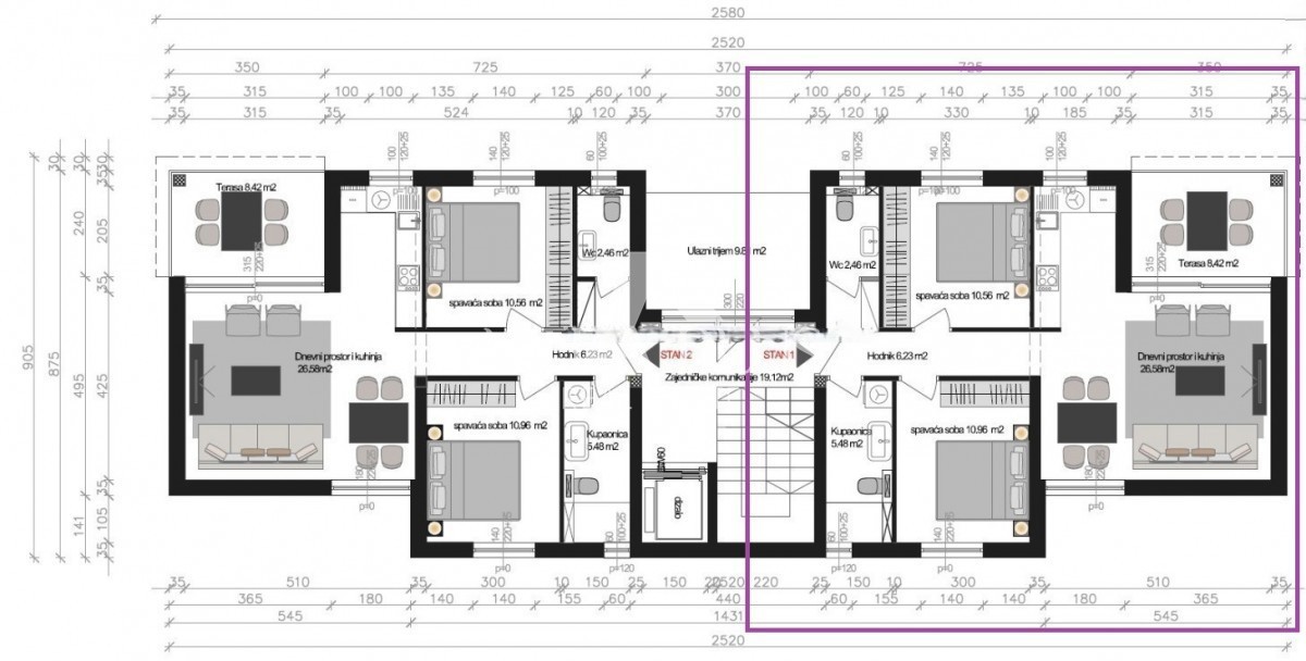 Istra, območje Poreča 1500m od morja - Stanovanje v novi stavbi z dvigalom - pritličje z dvoriščem