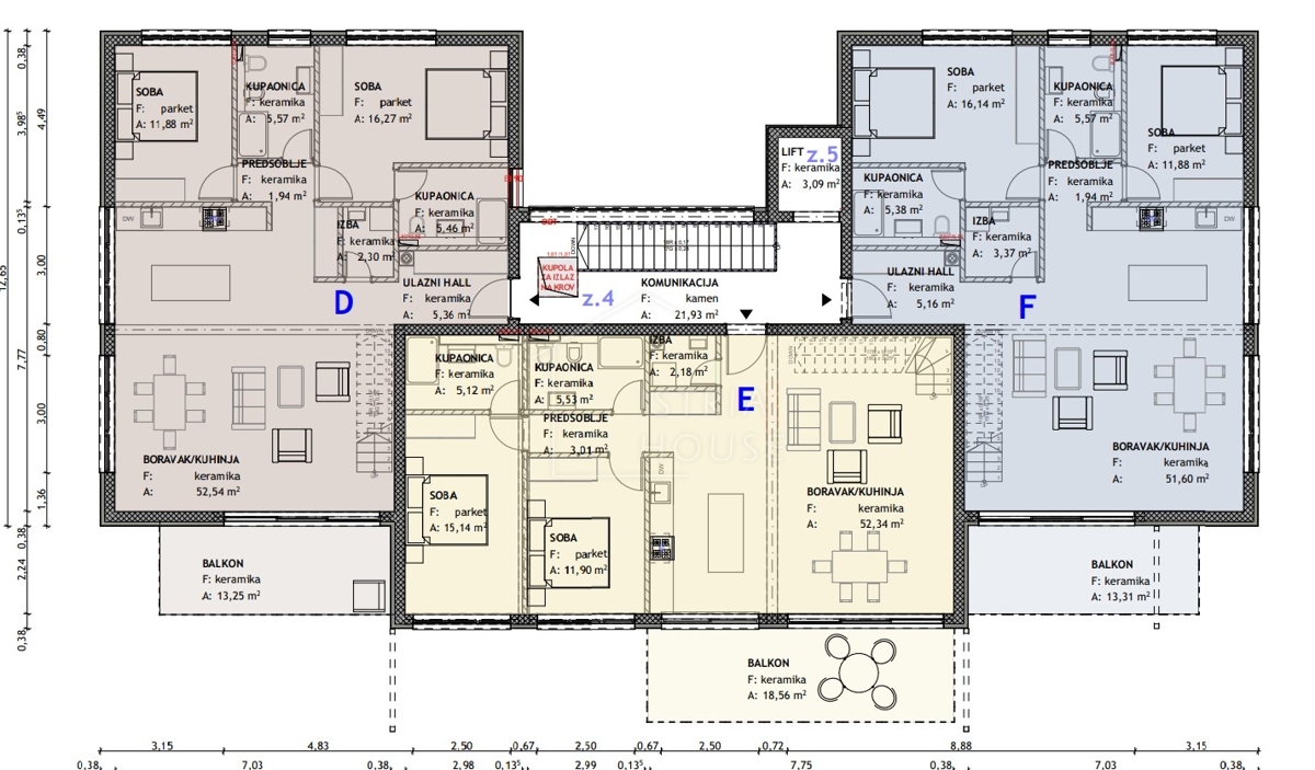 Rovinj, nov dvoetažni apartma, Apartma D