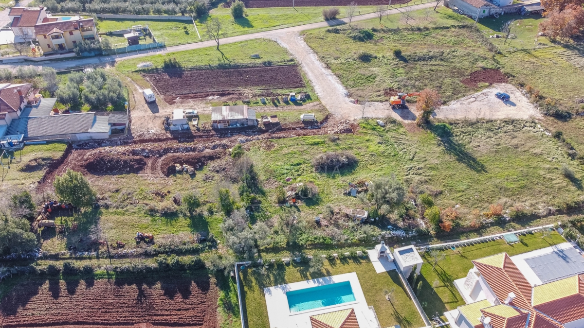 Poreč, okolica, gradbeno zemljišče s pogledom na morje