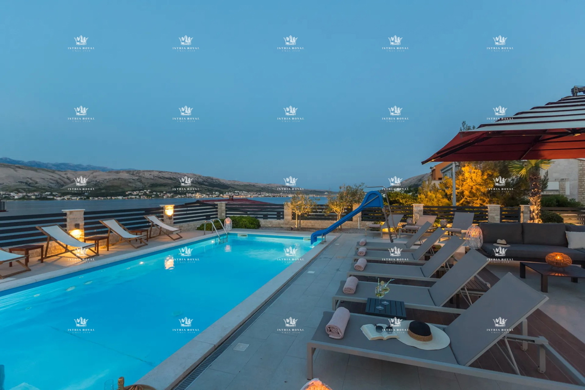 Luksuzna vila z razgledom na morje in bazenom – Pag, 130 m od plaže