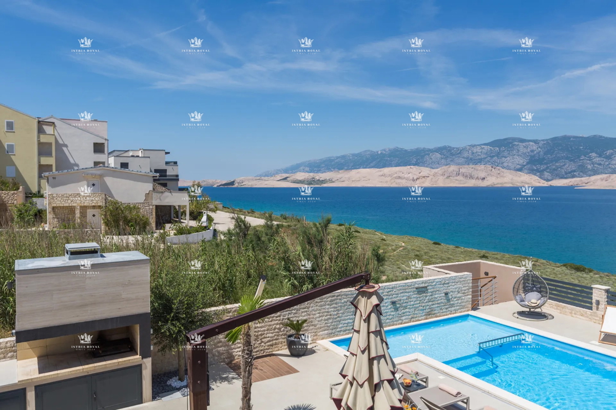 Luksuzna vila z razgledom na morje in bazenom – Pag, 130 m od plaže