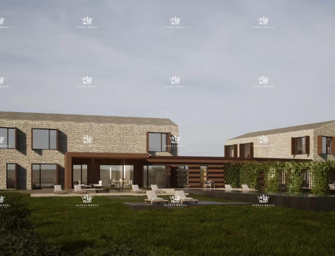 Istra, Vizinada, Bajkini, 3 gradbene parcele 5172 m2, za 3 vile, v bližini vinske kleti Rossi, vrhunski razgled