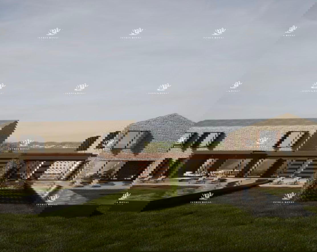 Istra, Vizinada, Bajkini, 3 gradbene parcele 5172 m2, za 3 vile, v bližini vinske kleti Rossi, vrhunski razgled