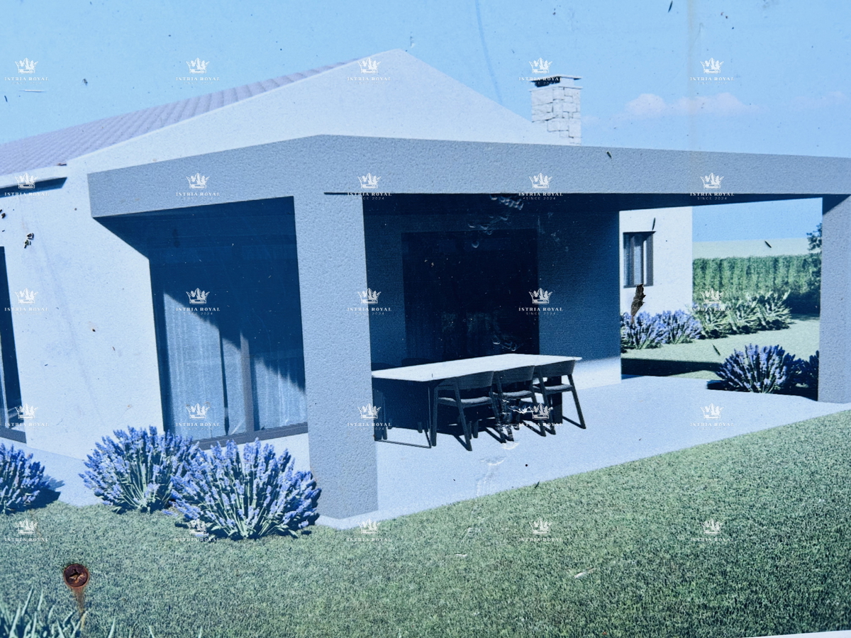 Istra, Karojba – Gradbeno zemljišče 1450 m² s projektom in gradbenim dovoljenjem