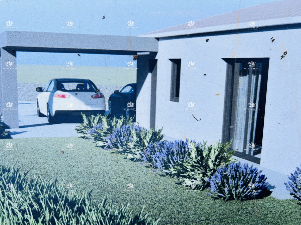 Istra, Karojba – Gradbeno zemljišče 1450 m² s projektom in gradbenim dovoljenjem