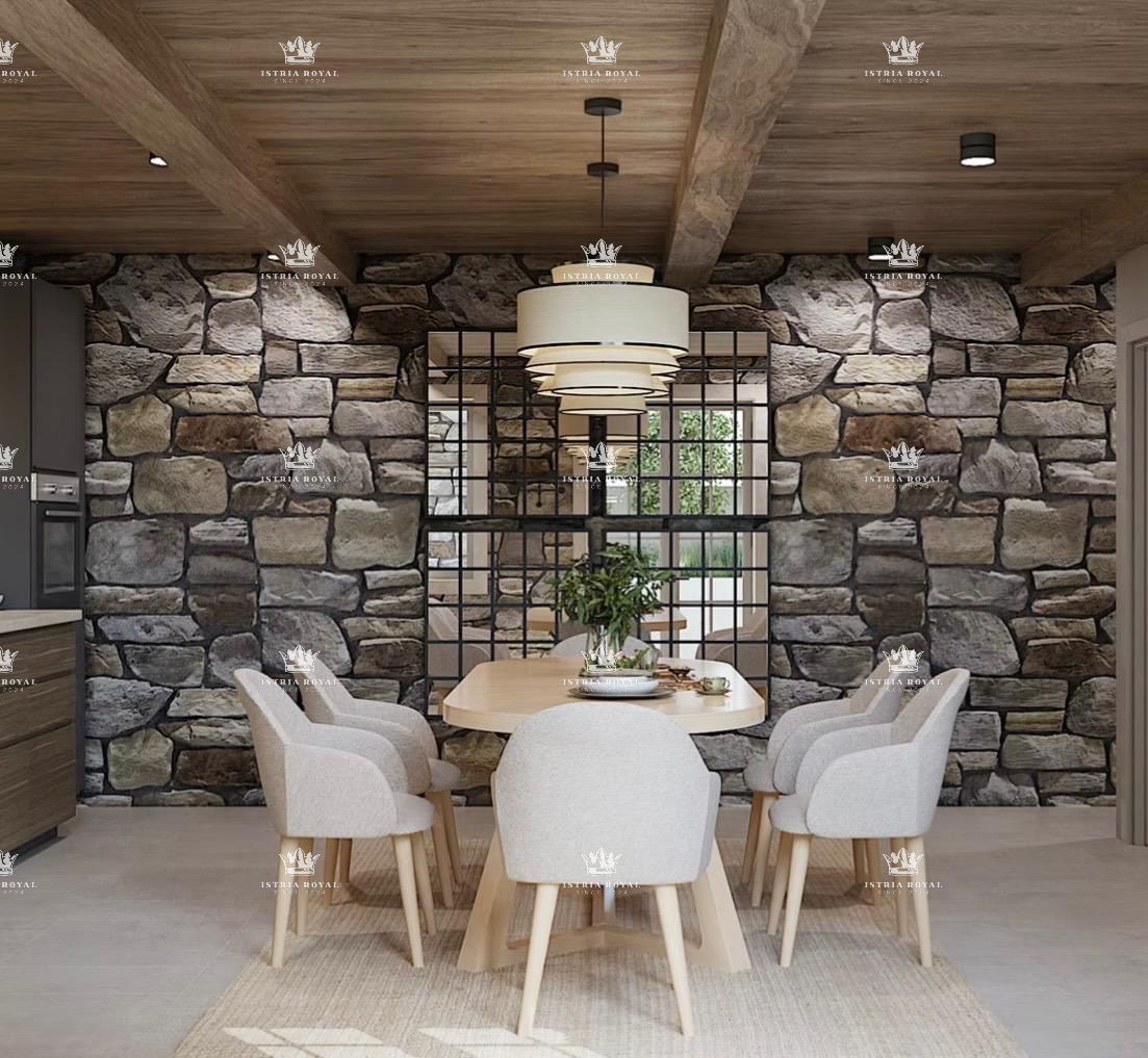 Istra, Kastelir, Rojci, obnovljena stara istrska hiša 183 m2 z bazenom, zemljišče 153 m2, pogled na morje, vinska klet, savna