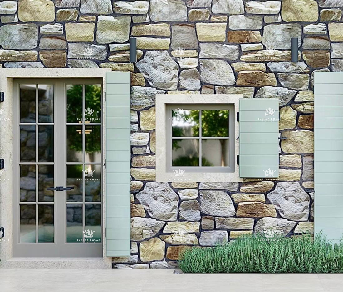 Istra, Kastelir, Rojci, obnovljena stara istrska hiša 183 m2 z bazenom, zemljišče 153 m2, pogled na morje, vinska klet, savna