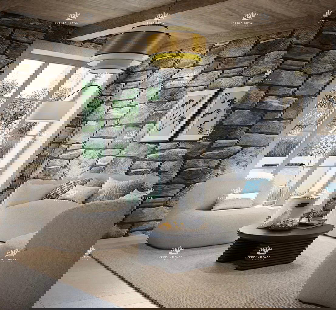 Istra, Kastelir, Rojci, obnovljena stara istrska hiša 183 m2 z bazenom, zemljišče 153 m2, pogled na morje, vinska klet, savna