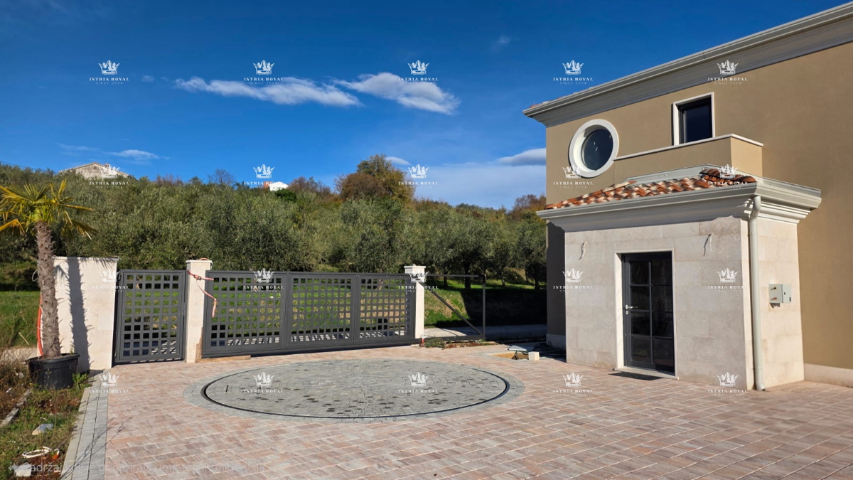 Istra, Buje, luksuzna hiša 384 m2, pogled na morje in oljčni nasad, luksuzno, savna, vinska klet, parkirišče, 3SS+DB