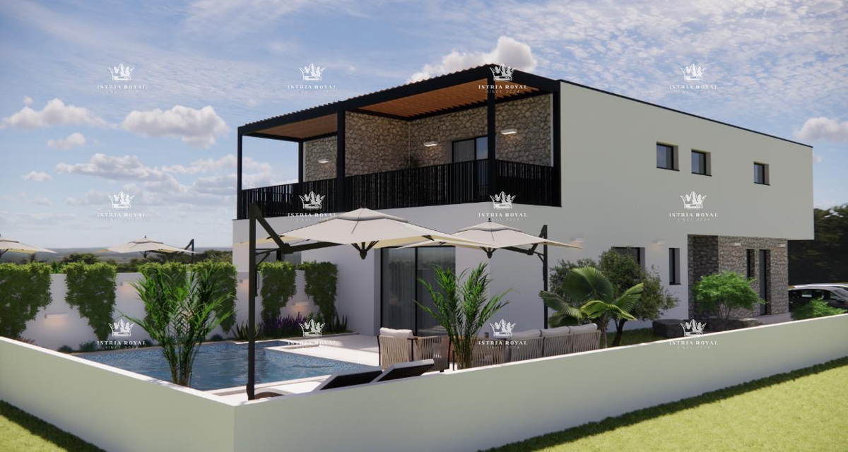 Umag, Valica, luksuzni duplex z bazenom 143 m2, 3SS+DB