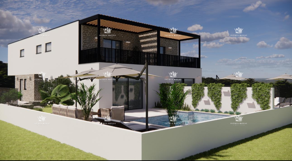 Umag, Valica, luksuzni duplex z bazenom 143 m2, 3SS+DB