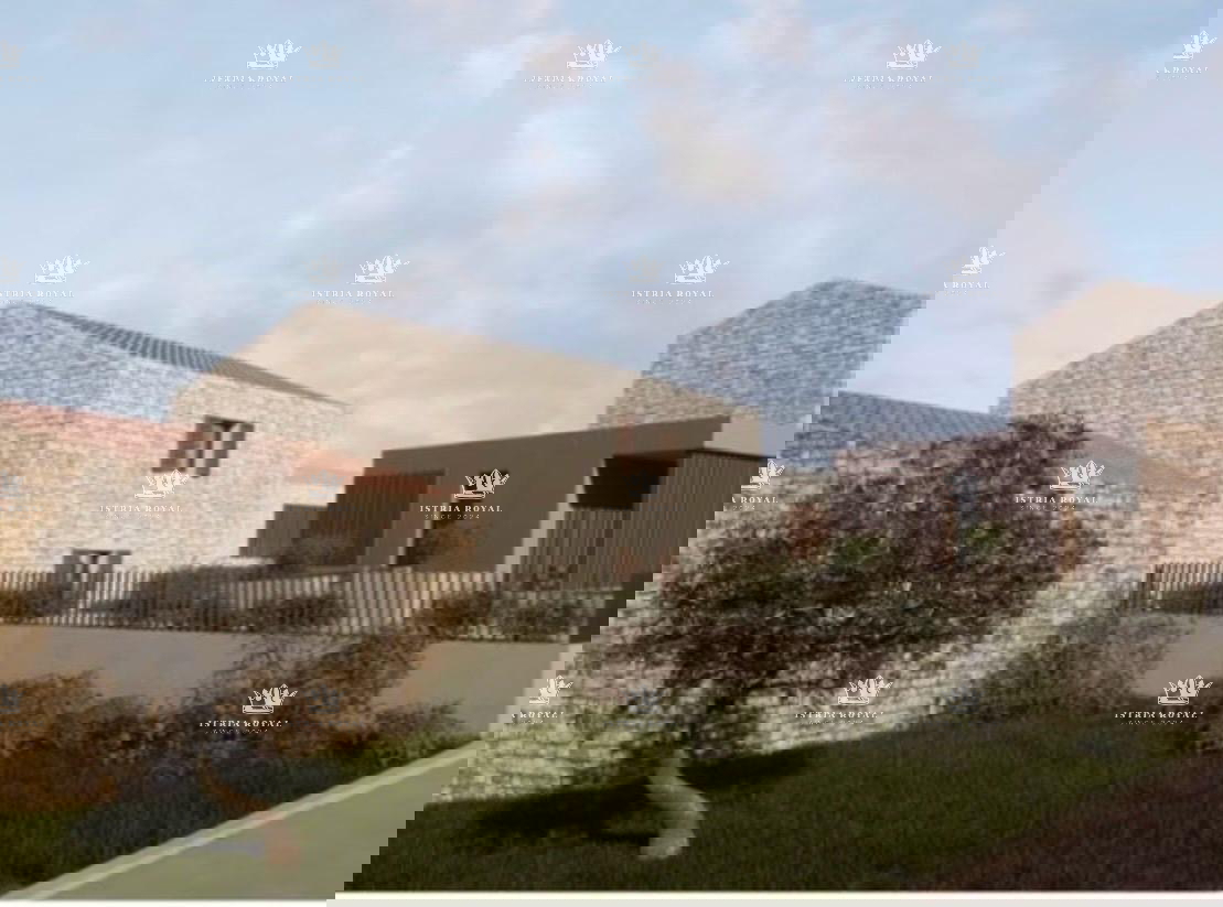 Istra, v bližini Oprtlja, Kalegarići, gradbena parcela 3042 m2 za 4 vile, vsa infrastruktura v neposredni bližini, vrhunska lega