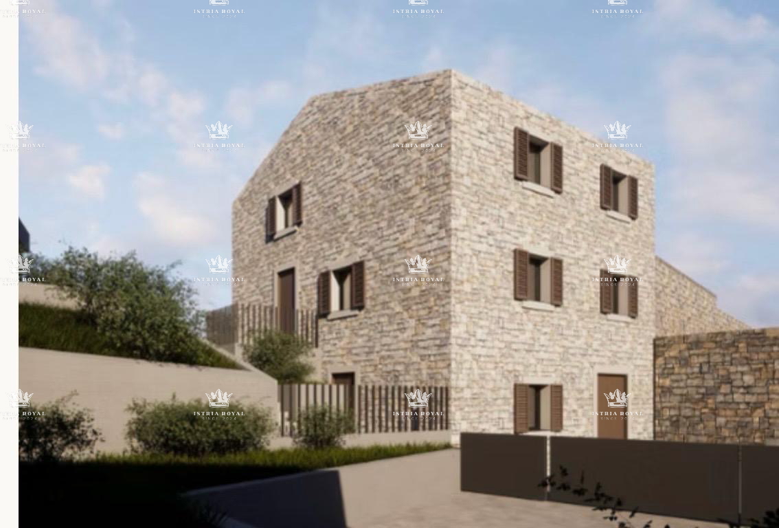 Istra, v bližini Oprtlja, Kalegarići, gradbena parcela 3042 m2 za 4 vile, vsa infrastruktura v neposredni bližini, vrhunska lega