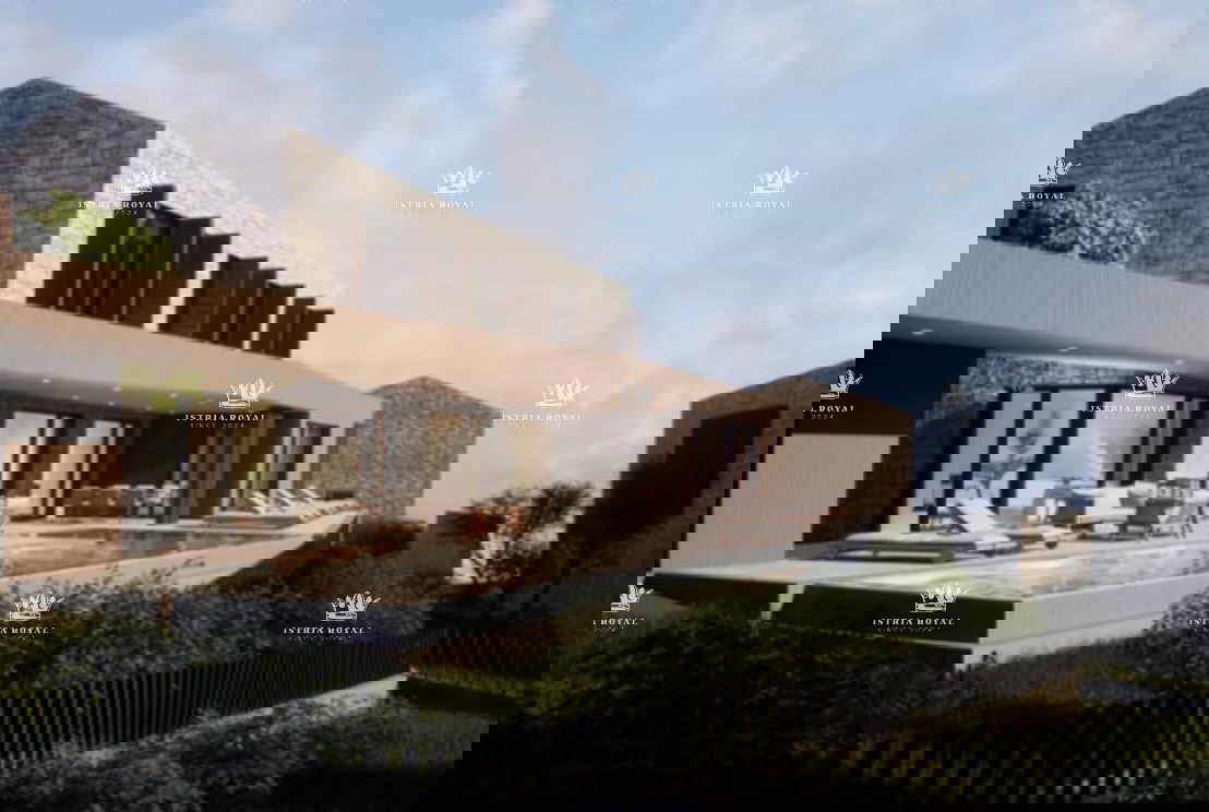 Istra, v bližini Oprtlja, Kalegarići, gradbena parcela 3042 m2 za 4 vile, vsa infrastruktura v neposredni bližini, vrhunska lega