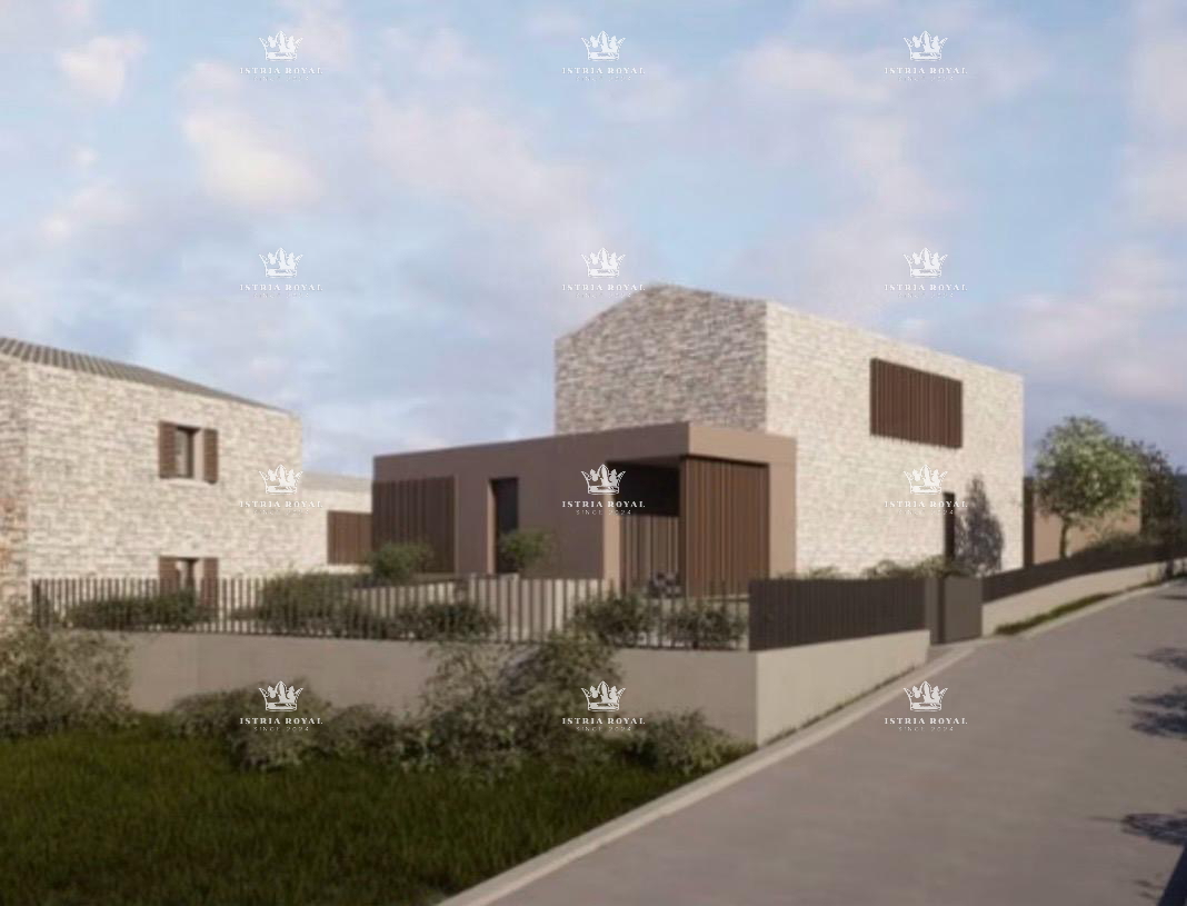 Istra, v bližini Oprtlja, Kalegarići, gradbena parcela 3042 m2 za 4 vile, vsa infrastruktura v neposredni bližini, vrhunska lega