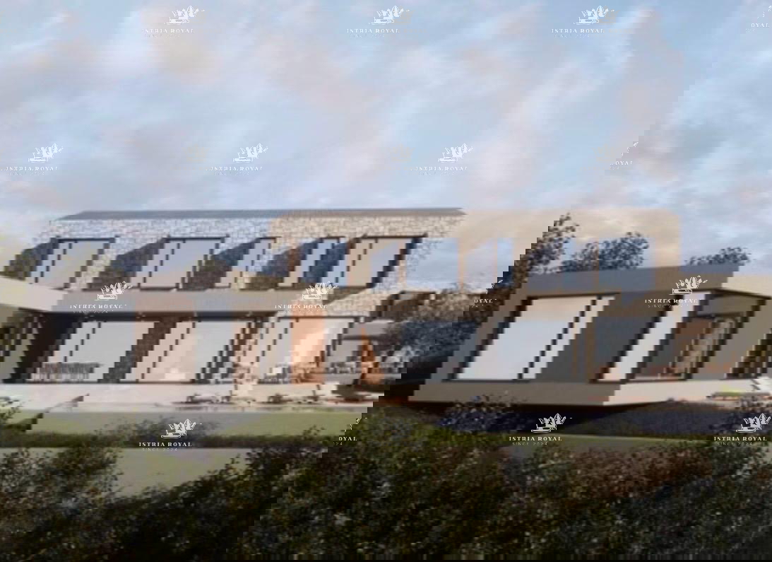 Istra, v bližini Oprtlja, Kalegarići, gradbena parcela 3042 m2 za 4 vile, vsa infrastruktura v neposredni bližini, vrhunska lega