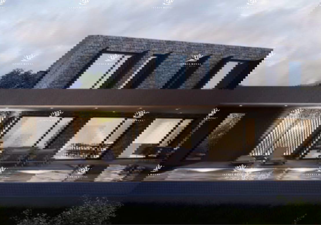 Istra, v bližini Oprtlja, Kalegarići, gradbena parcela 3042 m2 za 4 vile, vsa infrastruktura v neposredni bližini, vrhunska lega