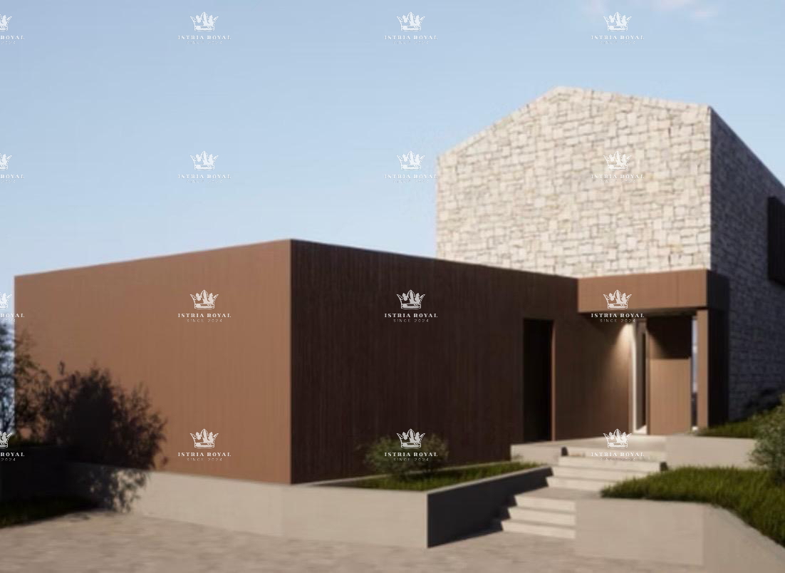 Istra, v bližini Oprtlja, Kalegarići, gradbena parcela 3042 m2 za 4 vile, vsa infrastruktura v neposredni bližini, vrhunska lega