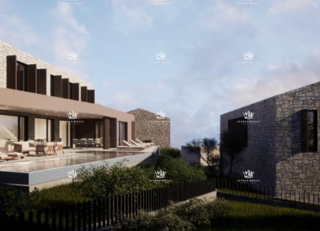 Istra, v bližini Oprtlja, Kalegarići, gradbena parcela 3042 m2 za 4 vile, vsa infrastruktura v neposredni bližini, vrhunska lega