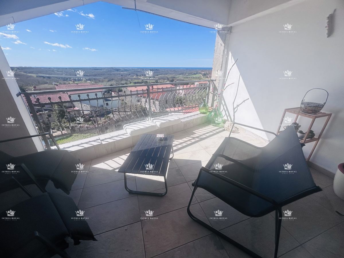 Istra, Brtonigla, stanovanje 102,19 m2, 2 spalnici + dnevna soba, terasa, pogled na morje