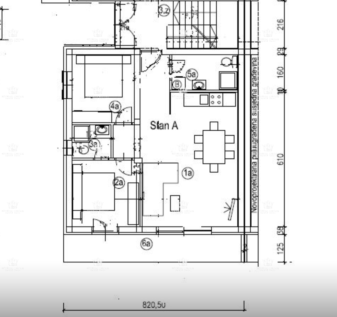 Umag, stanovanje 66 m2, 2 spalnici + dnevni prostor, pogled na morje, parkirno mesto, terasa